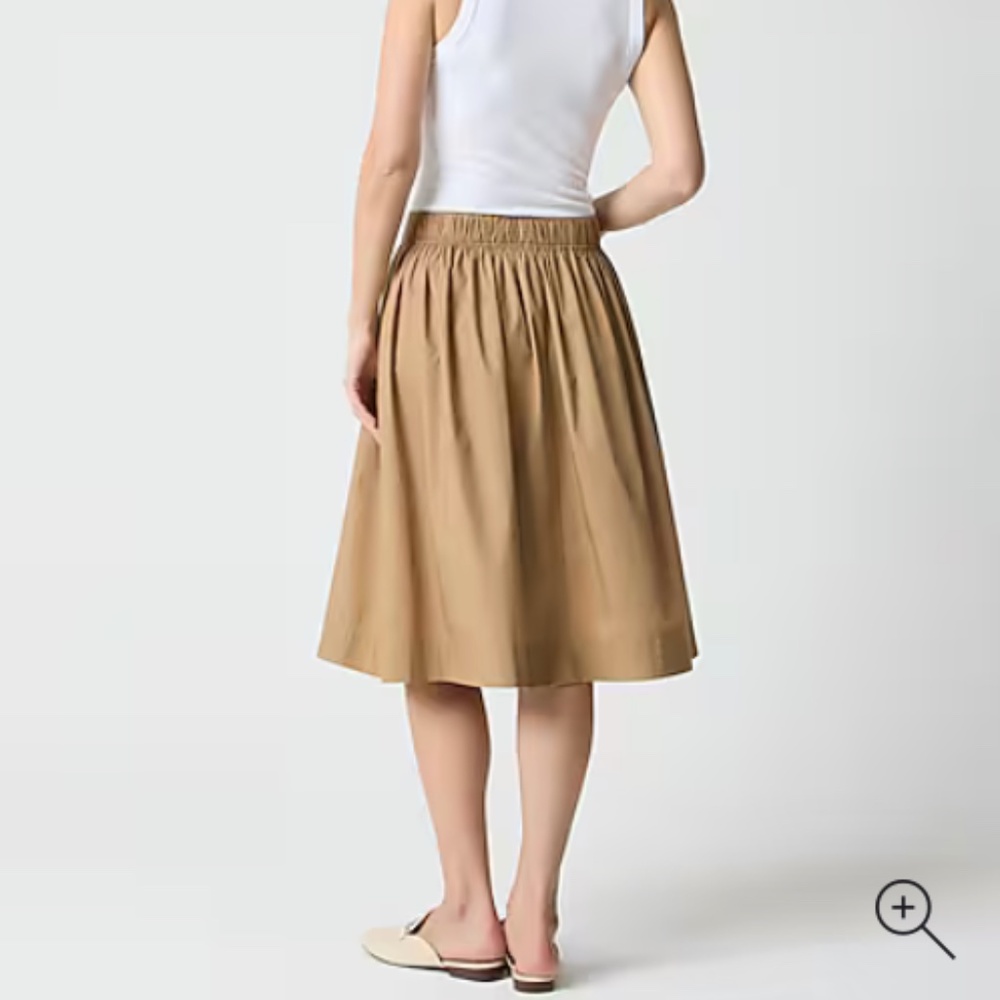 J. Crew Factory Tan Button-Front Midi Skirt - Picture 2 of 9